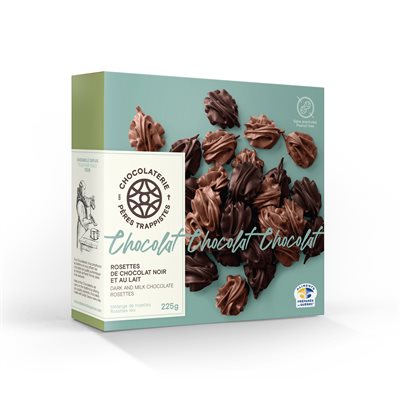 Rosettes de chocolat noir & au lait - Chocolaterie des Pères Trappistes 225g