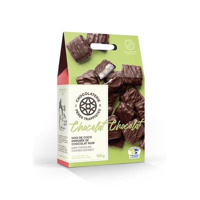 Noix de coco enrobées de chocolat noir - Chocolaterie des Pères Trappistes 160g